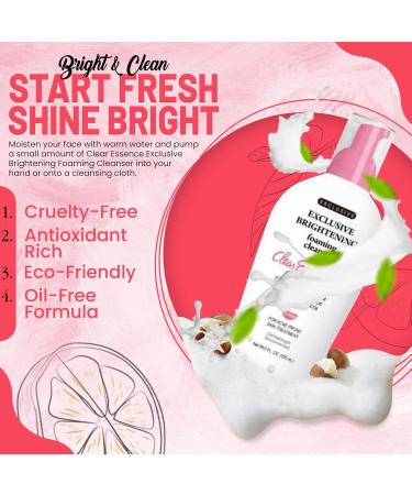 Clear Essence Exclusive Brightening Foaming Cleanser - Gentle Acne Treatment & Daily Face Wash - Dermatologist Recommended 5oz - Perfect for All Skin Types - Buy Online on GoSupps.com