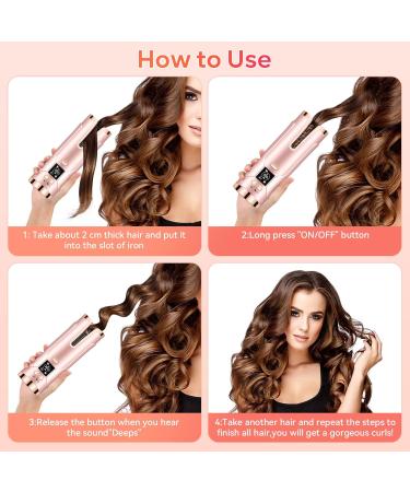 Upgraded Cordless Automatic Curling Iron - Portable Hair Curler with 6 Temperatures & Timers 5000mAh Rechargeable Battery - Buy Online on GoSupps.com