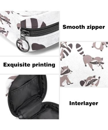 Raccoon Pattern Menstrual Cup & Sanitary Napkin Storage Bag - Portable Period Kit Pouch | Color 5 - Buy Online on GoSupps.com
