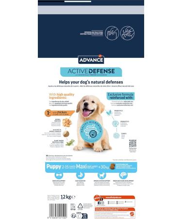Advance Maxi Puppy - Large Breed Puppy Food (2 to 12 months) with Chicken - 12kg - Buy Online on GoSupps.com