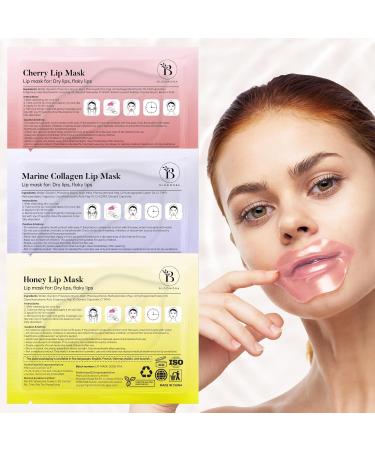 Masque pour les L vres (30 pcs) - Masque Collag ne Marin Cerise & Miel - Soin Exfoliant & Hydratant pour les l vres - Nuit & Jour - Parfait pour une Journ e Spa la Maison 30 pi ces - Buy Online on GoSupps.com