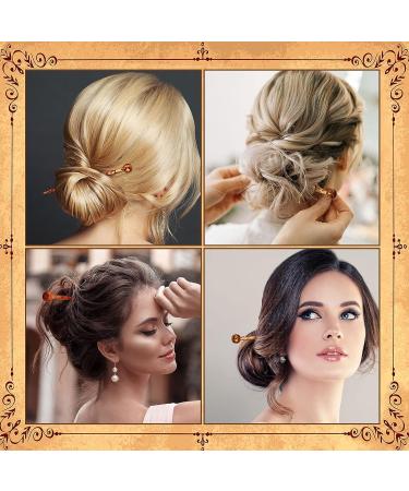 12 Vintage Chinese Wood Hair Sticks | Japanese Style Hair Chopsticks for Women | Retro Hair Accessory | 6 Unique Prints - Buy Online on GoSupps.com