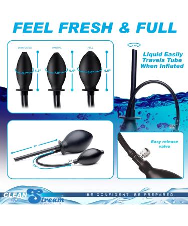 CleanStream Inflatable Enema Plug - Reusable Latex-Free Silicone Cleaner for Men & Women | Portable Comfort & Easy Use - Buy Online on GoSupps.com