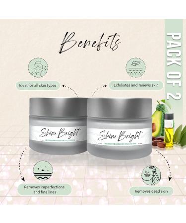 Shine Bright Microdermabrasion Facial Scrub - Exfoliating Face Scrub for All Skin Types Brighten Skin - 2 Pack - International Shipping Available - Buy Online on GoSupps.com