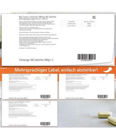 Now Foods L-Carnitine 1000mg - Vegan Amino Acid Tablets Gluten-Free Soy-Free & GMO-Free - 100 Lab Tested Tablets - Buy Online on GoSupps.com