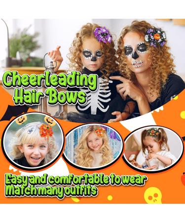 6-Piece Sibba Halloween Christmas Bow Hair Pins - Pumpkin Bat Pattern Boutique Clips for Girls - Buy Online on GoSupps.com
