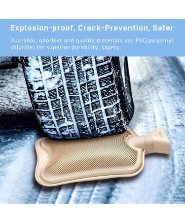 Hot Water Bottle with Cover - 2L Rubber Bag for Pain Relief Cramps & Compress | Black & White - International Shipping Available - Buy Online on GoSupps.com