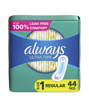 Always Maxi Feminine Pads For Women, Size 1 Regular Absorbency, Without  Wings, Unscented, 48 Count Regular 48 Count (Pack of 1)