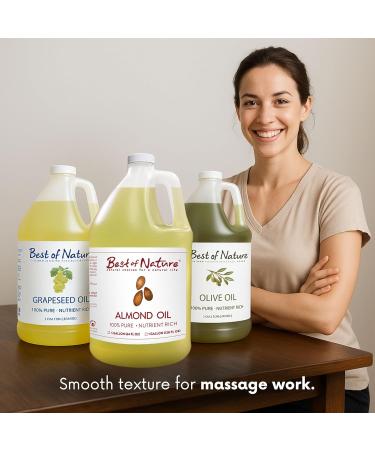 Best of Nature 100% Pure Sweet Almond Massage & Body Oil Deep Moisturizing Unscented Oil for Hair Skin Face & Aromatherapy Ideal Carrier Oil for Essential Oils (8 fl oz) 8 Fl Oz (Pack of 1) - Buy Online on GoSupps.com