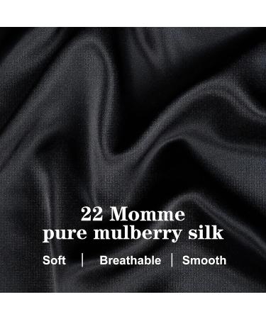 Silmer 100% Mulberry Silk Bonnet | 22 Momme Silk Hair Wrap for Sleeping | Black Silk Sleep Cap for Women | Non-Slip & Adjustable Ribbons | Curly Hair Care - Buy Online on GoSupps.com