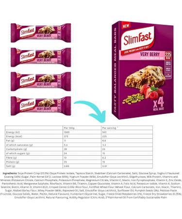 Slimfast Meal Replacement for Weight Loss Bundle with 1 x Slimfast Porridge Golden Syrup and 2 x Slim Fast Very Berry Meal Bars - Buy Online on GoSupps.com