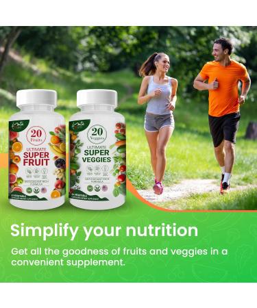 Buy Super Strength Fruit & Veggie Supplements | 70 Natural Fruits & Vegetables | Dietary Nutritional Capsules for Energy | 120 Capsules - Buy Online on GoSupps.com