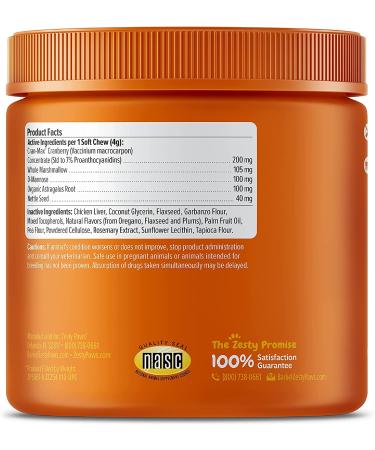Zesty Paws Cranberry Bladder Bites for Dogs - Antioxidant Soft Chews, Chicken Flavor, 90 Count (12.7 oz) - Buy Online on GoSupps.com
