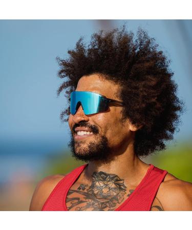 Tifosi Vogel SL Sport Sunglasses - Ideal for Baseball, Cycling, Golf - Crystal Smoke/Smoke Bright Blue - Men & Women - Buy Online on GoSupps.com