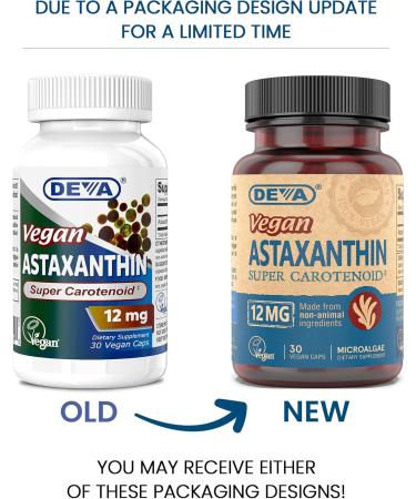 Deva Vegan Astaxanthin 12mg Veg Capsules | 30 Count | Antioxidant Support - Buy Online on GoSupps.com