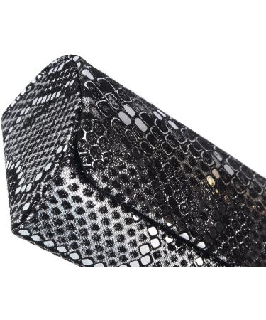 Stylish Silver Snake Look Genuine Leather Glasses Case | Magnetic Closure for Ultimate Protection - Buy Online on GoSupps.com
