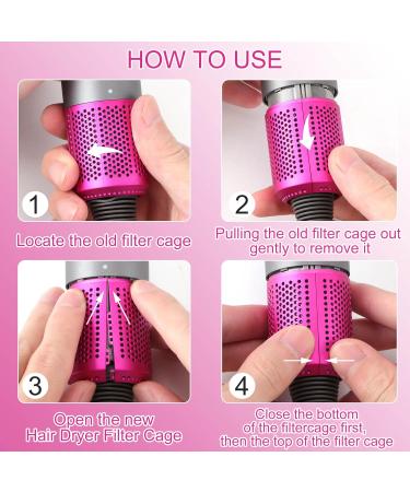 YTCHYYSK Upgraded Hair Dryer Filter Cage Replacement for Dyson Supersonic HD01 HD03 HD08 HD15 - Outer Filter Repair Kit with Cleaning Brush (Rose) - Buy Online on GoSupps.com
