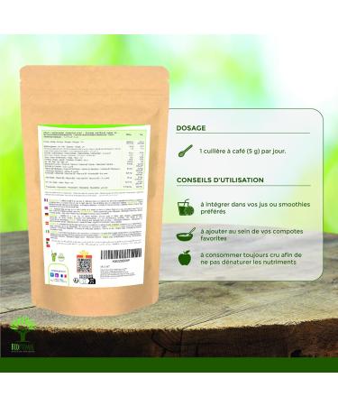 Spiruline Bio - 65% Prot ines 14% BCAA 17% Phycocyanine Fer - Energie Sport Immunit - 100% Pure en Poudre - Bioptimal Marque Fran aise -Conditionn en France - Certifi Ecocert - 100 g 100 g (Lot de 1) - Buy Online on GoSupps.com