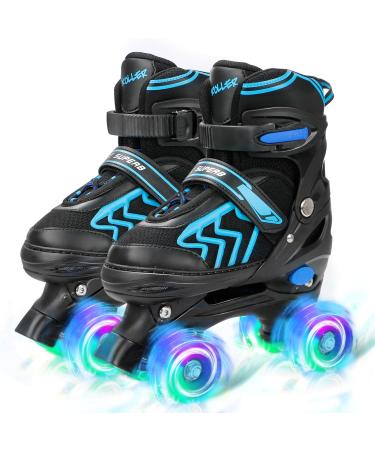 SZHZS Adjustable Toddler Kids Roller Skates with Light Up Wheels for Boys Girls Beginners for Indoor Outdoor Sports Small - Little Kid