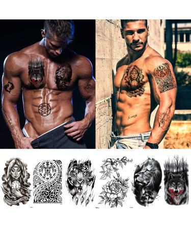 Zayvor 45 Sheets Temporary Tattoos - Waterproof 3D Tiny Black Handrawn Designs for Men and Women - Skull, Tribal, Maori, Tiger, Lion - Realistic Fake Body Art Sticker Set - Buy Online on GoSupps.com