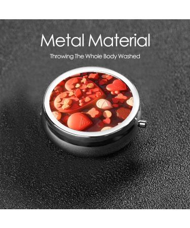 Heart Shape Gift Box - Portable Metal Pill Box with 3 Compartments for Travel | Mini Hinged Design for Small Pills - Buy Online on GoSupps.com