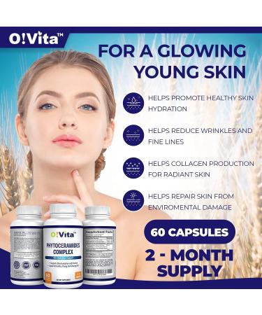 Phytoceramides Complex for Skin Repair & Rejuvenation | Anti-Aging Support | Plant-Derived Ceramides with Vitamins C B-6 & B-12 | 60 Non-GMO Liquid Capsules - 2-Month Supply - Buy Online on GoSupps.com