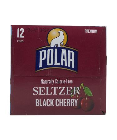 Polar Seltzer Black Cherry 12 fl oz (Pack of 12) - Refreshing Sparkling Water - Buy Online on GoSupps.com