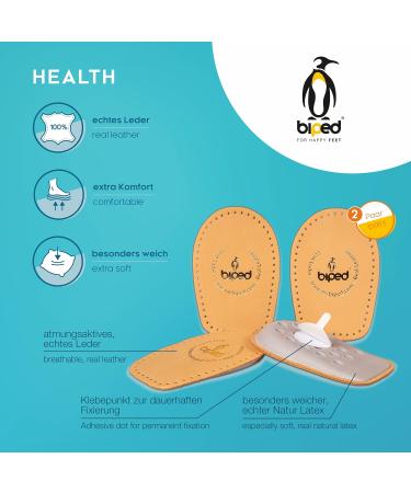 Biped Health Heel Pillows - Plant-Tanned Leather Cushions for All Shoes | Soft Self-Adhesive Heel Increase (Size Z2040 35-37) - International Shipping Available - Buy Online on GoSupps.com