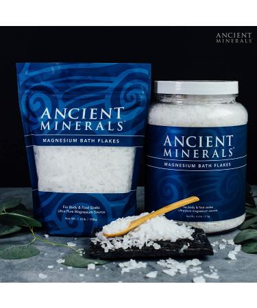 Ancient Minerals Magnesium Bath Flakes - Natural Salts for Relaxation & Muscle Relief - 8 lbs - Buy Online on GoSupps.com