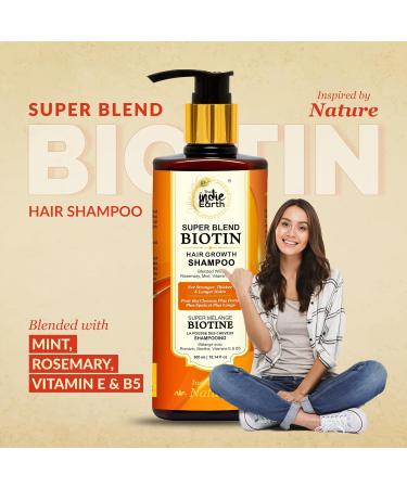 The Indie Earth Biotin Hair Shampoo for Stronger Thicker & Longer Hairs with Rosemary Mint Vitamin E and B5 - Buy Online on GoSupps.com