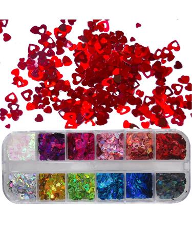 Nail Art Glitter Sequins Hearts Butterflies Holographic Flakes | Acrylic Powder Manicure Stickers for Crafts, Acrylics, Tips, Makeup - Buy Online on GoSupps.com