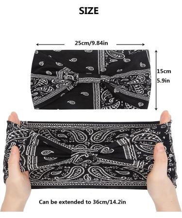 6 Pieces Headbands Ladies Women Wide Hair Band Boho Floral Print Leopard Knot Elastic Running Yoga Head Wrap Hairbands Multicolor Farbe-1 - Buy Online on GoSupps.com