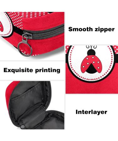 Stylish Red Lady Beetle Menstruation Bag with Zipper - Women s Tampon & Napkin Organizer for Travel & Home - Buy Online on GoSupps.com