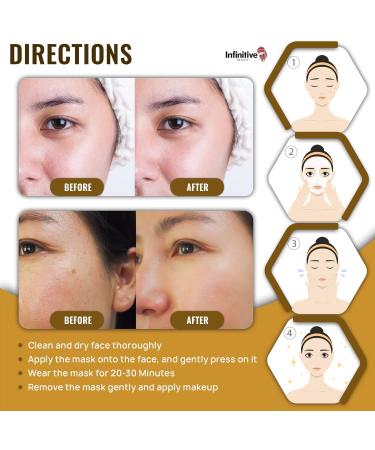 Infinitive Beauty Collagen Face Masks Gold Face Mask Hydrates Rejuvenates & Moisturises Skin (x10) - Buy Online on GoSupps.com