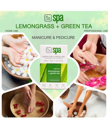 Lemongrass + Green Tea 4-in-1 Manicure & Pedicure Spa Set Exfoliate Hydrate & Refresh Skin | Dead Sea Salt Soak Sugar Scrub Moisture Mask & Massage Cream | Professional & Home Uses - Buy Online on GoSupps.com