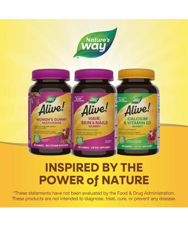 Nature's Way Alive! Hair Skin & Nails Gummies - Strawberry Flavor, 60 Count - Buy Online on GoSupps.com