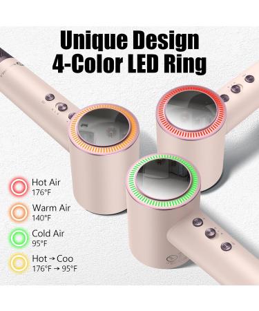 Slopehill Hair Dryer - 110 000 RPM High-Velocity Low Noise Lightweight | Intelligent Temperature Control for Home Salon & Travel - Pink & Rose Gold - Buy Online on GoSupps.com