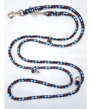 Elropet Premium dog leash double linen 2.80m 4-time adjustable africa brand Umangeleine dog leash 2.80m double line Africa-brown-dark blue-light blue