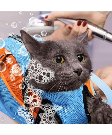 Adjustable Cat Swimming Bag - Anti-Bite & Scratch Protection | Hard-Wearing Mesh Shower Pocket for Small & Medium Cats - Buy Online on GoSupps.com