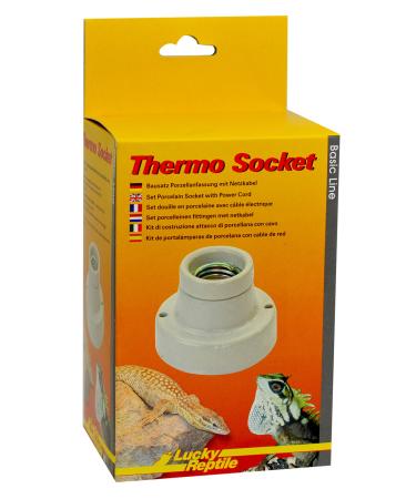 Lucky Repile Thermo Sicket - Porcelain version straight - E27 lamp version with a power cable - Change with assembly material - Compatible for lamps with up to 150 W - Terrarium Accessories