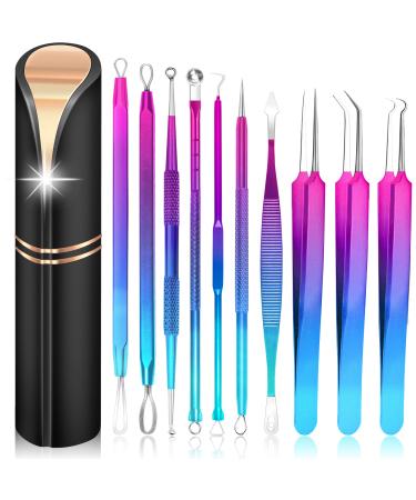 Blackhead and Blemish Remover, Aooeou Pimple Popper Tool Kit - Comedone Extractor Acne Removal Kit for Blemish, Whitehead Popping, Zit Removing for Nose Face Color