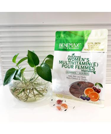 Benemax Women's Multivitamin Gummies - For Hair Skin Nails Metabolism Eyesight Immune Function Collagen Formation Connective Tissue. Energy and Overall Good Health. With Calcium Iron and Antioxidants. 120 Gummies - Buy Online on GoSupps.com