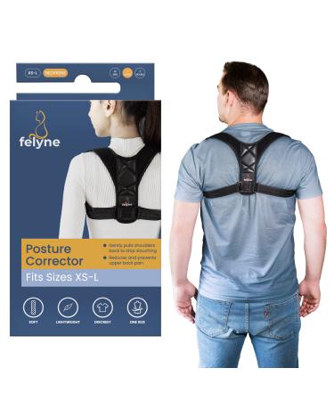 Posture Corrector Back Support Brace for Women & Men  Fits Sizes XS-L  Soft Breathable Straps for Upper Back Shoulder Neck Correction by Felyne