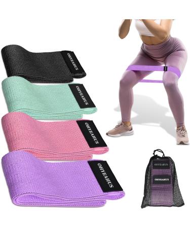 Resistance Bands Set - Booty Hip Bands for Legs Shoulders and Arms Exercises - Perfect for Fitness Glute or Squat Workout - 4 Non-Rolling Circle Bands - Buy Online on GoSupps.com