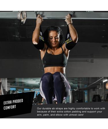 RIMSports Ab Straps for Pull Up Bar - Hanging Abdominal Workout Sling Straps - Black Pull Up Straps for Men & Women - Buy Online on GoSupps.com