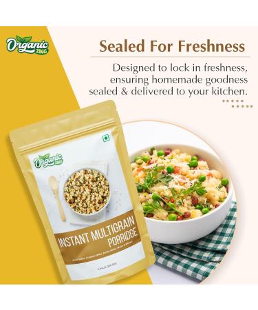 Organic Zing Wholesome and Quick: Instant Multigrain Porridge | Made with Pearl MIllet Sorghum Barley Millet Maize & Wheat | 200g - Buy Online on GoSupps.com