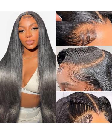 13x6 Lace Front Wigs Human Hair Pre Plucked 180 Density 24 Inch Straight Lace Front Wigs Human Hair HD Lace Frontal Wigs Human Hair for Women Natural Black with Baby Hair Glueless Wigs Human Hair 24 Inch 13x6 Lace Front ... - Buy Online on GoSupps.com