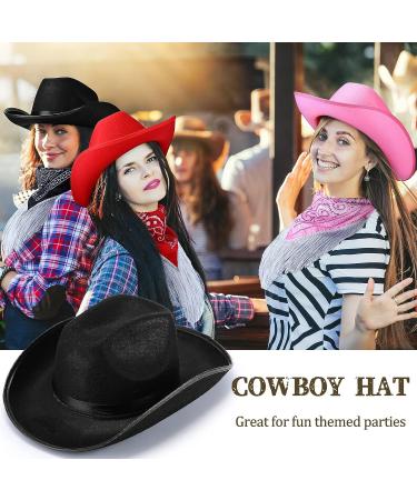 Cowboy Hat Disco Fringed Bandana | Adjustable Neck String | Paisley Bandanas for Women Men - Black - Buy Online on GoSupps.com