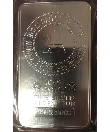 10 oz .999 Royal Canadian Mint Silver Bar