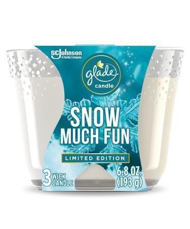 Glade Candle Snow Much Fun, Fragrance Candle Infused with Essential Oils, Air Freshener Candle, 3-Wick Candle, 6.8oz, 3 Count